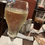 ハードロックカフェ - スパークリングワイン。グラスでかい気がするんだけど気のせい？笑
