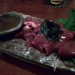 えんや - 鶏肝刺身(^_^)v