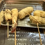 あげます - 串カツ、たこ、えび、アスパラの豚巻き、玉ねぎ