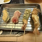 あげます - かぼちゃ、紅しょうが、紫蘇巻き海老、天使の海老