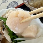 もりや商店 - おこのみ定食のほたて貝柱リフト