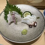 鮨 銀座おのでら - タコ　クエ　お造り
