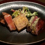 Takasago Saryou - イベリコ豚のグリル　きんかん和風ソース＆牛肉のハーブパン粉焼き