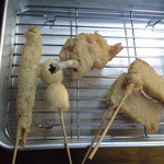 秀勝 - 2015/03/27 串カツ（豚バラ）２本，若鶏（チューリップ），うずら，シシャモ