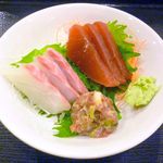 ホテル南海荘 - 刺身(マグロ､鮮魚なめろう､鯛)