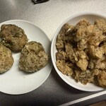 味わい亭 - 国産若鶏のり塩から揚げ 100g/298円 / ホルモン天ぷら 100g/298円
