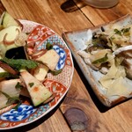 かこも - 水茄子と茗荷の梅肉和え/ガリシメサバ