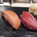 札幌魚河岸 五十七番寿し - 料理写真:さくらます＆本鮪中とろ