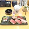 スシロー - 天然インド鮪６貫盛り、ブラジル産豆ホットコーヒー