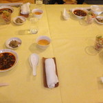 四川料理 桃源郷 - たっぷり食べたい派ランチ　１７８２円　４人分　次に四川麻婆豆腐・サラダなど　【　２０１３年３月　】