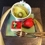 和彩くどう - 果物　リンゴシャーベット・ケーキ・キィウイ