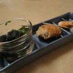 焼鶏館 - お通し３種類(2015年3月)