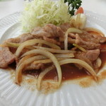 リゾートビュー大多喜 - ランチの豚肉のスタミナ焼き　20％引きの800円　2015.3 