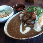 天竺curry - 天ちゃんランチ（カレーにサラダのセット）
通常1,000円・ランチパスポートで500円
