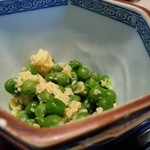 天ぷら小野 - グリーンピースの玉子とじ（本日のお昼膳）