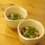 ジャパニーズキュイジーヌ 佐藤 - 鶴の子大豆の味噌豆