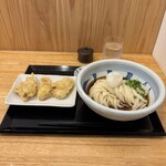 手打ちうどん うえだ - 料理写真:鶏天ぶっかけおろしうどん定食(1,100円)ご飯抜き