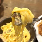 Focacceria la Brianza - ソースは卵だけ。ローマ風カルボナーラ＋200円