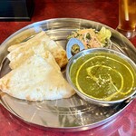 ナンダ インディアン ダイニング - 料理写真:Dランチ（ドリンク以外）、ほうれん草ポーク