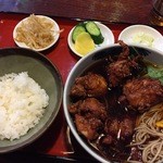 一茶庵 - から揚げ定食（蕎麦）950円