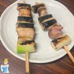 のんき屋 - ✧ねぎま(180えん)(テリ・お塩・辛)→お塩×2本✨.ﾟ･*..☆.｡.:*✨.☆.｡.:. *:ﾟ
