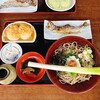 そば処こめや - 料理写真:ネギ蕎麦岩魚セットの全容です
