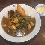 CoCo壱番屋 - 料理写真:ココイチベジカレー1辛+やさい+なす+ハーフほうれん草+フィッシュフライ+クリーミータルタルソース