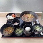 ゆで太郎 - 料理写真:朝セット 納豆 温玉 温そば/カレールー・生たまご 2026/5/23