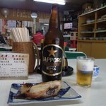 Saitamaya Shiyokudou - ビール大瓶・焼き魚850円