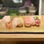 立鮨 すし横 - 料理写真:春の特選盛り(赤海老、鯛、みる貝、本鮪中トロ、さわら、鰹)