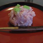 竹情荘 - 桃のお菓子のアップ(2015.03)