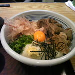 手造りうどん 楽々 - 和牛肉ぶっかけ(H22.4)