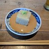 浅草 更科天狐 - お通しの「焼き蕎麦がきの胡麻ダレ」