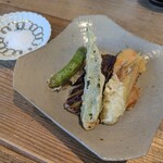 浅草 更科天狐 - 「米粉の野菜天婦羅盛り合わせ」