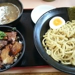 中華そば かど家 - つけ麺（ひやあつ）チャーシュー丼セット♡