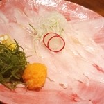 俺の割烹 博多 中洲 - 活穴子薄造り980円