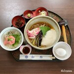 初駒 - 冷しとろろ蕎麦とネギトロ丼(Before)