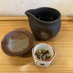 手打ちそば 根津 鷹匠 - 鷹勇（鳥取・純米吟醸なかだれ）正一号、お通し