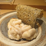 鮨 田なべ - 真鱈の白子とたたみいわし