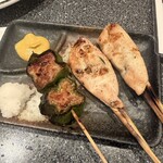 カープ鳥 - ピーマンの肉詰め・笹身梅肉・笹身チーズ