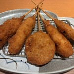 つるはん - 串揚げ5本 接写