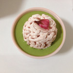 Patisserie NOEL - 桜プリン、中が桜でなかったと思いますが、抹茶ソースと上の桜クリームも美味しかったです