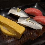 にぎり長次郎 - 料理写真:玉子、コハダ、中トロ