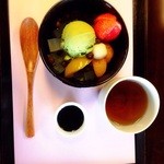東京フラウ - クリームフルーツみつ豆 抹茶アイス