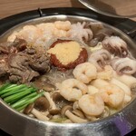 ユッケ 焼肉 生サムギョプサル 手打ち冷麺 ハヌリ - プリナッセ　エビトッピング追加　しめラーメン