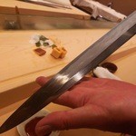 鮨処 平野 - おまけ　大将の包丁の刃紋