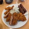 とんかつ まる喜 - ロースカツ 120g、海老フライ 2本、味噌串カツ 2本、荒びきメンチカツ 2個