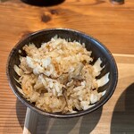 峰のうどん - セットのかしわ飯