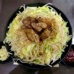 ラーメン富次郎 - 汁なしラーメン（麺500g・野菜マシ・ニンニク別盛り）…税込680円