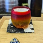 食菜　かま田 - 琉球ガラスでノンアルビール